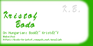 kristof bodo business card